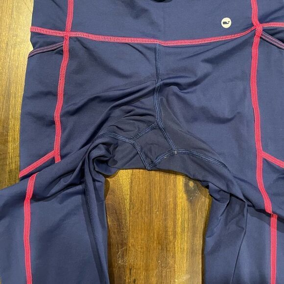 Vineyard Vines Performance Blue and Pink Cropped Leggings, Women's Size XSmall - Picture 3 of 9